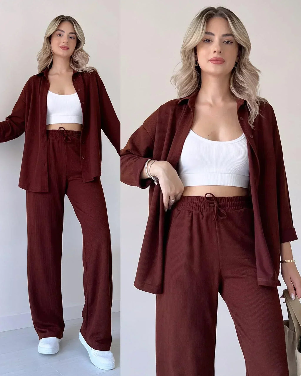 Imported Two Piece Suit Button Co-Ord Casual Set