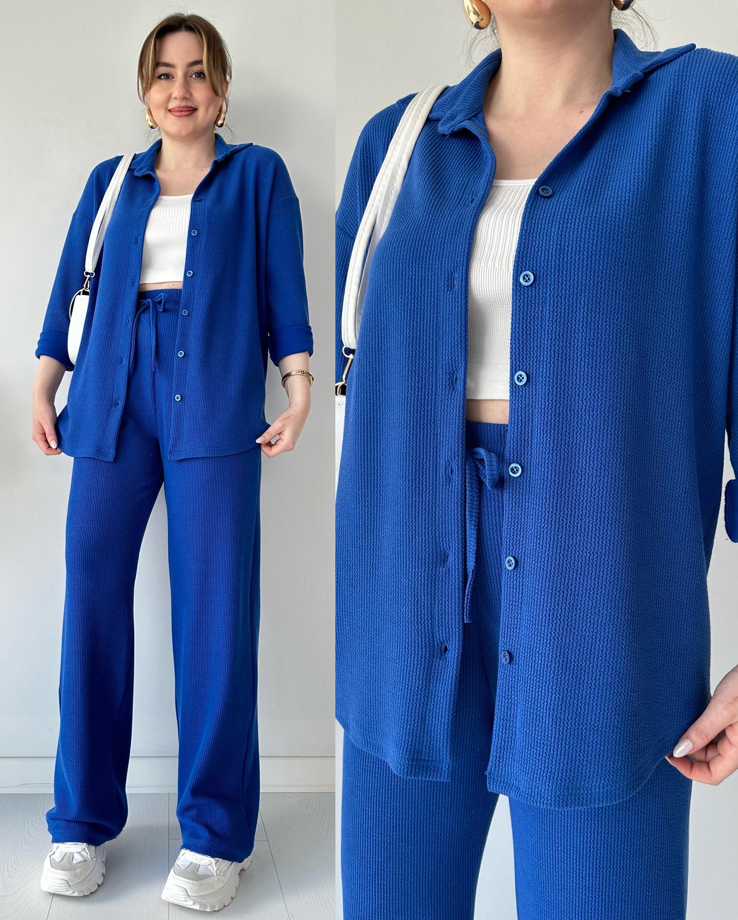 Imported Two Piece Suit Button Co-Ord Casual Set